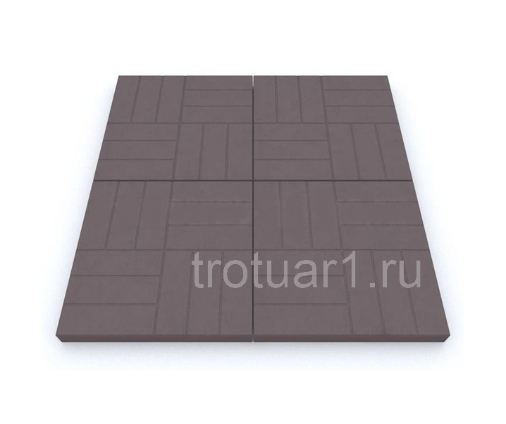 Тротуарная плитка «12 кирпичей» коричневая