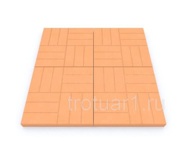 Тротуарная плитка «12 кирпичей» оранжевая